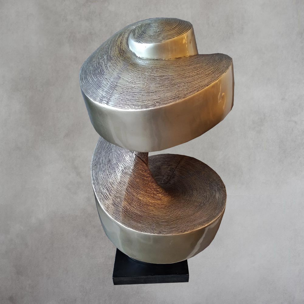 Champagne Italian Silver Abstract Statue by Satgurus