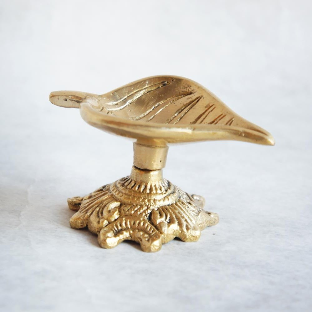 Brass Leaf Deepak