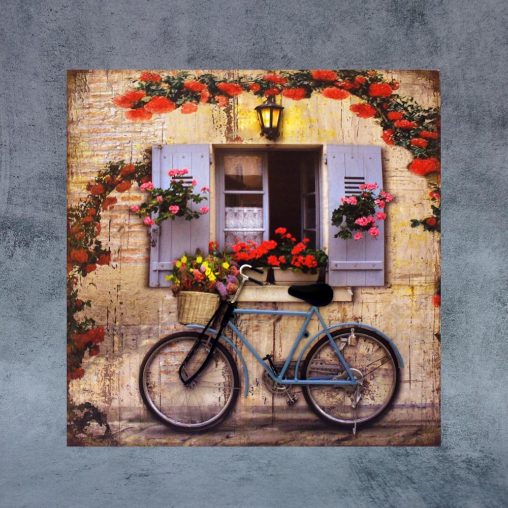 Blue Cycle With Window On Canvas - By Satgurus