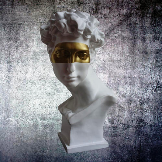 White David Bust With Golden Mask - By Satgurus
