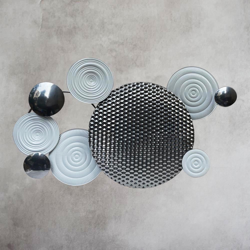 Grey White Circular Mural by Satgurus