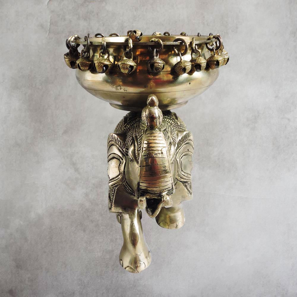 Brass Elephant Urli by Satgurus