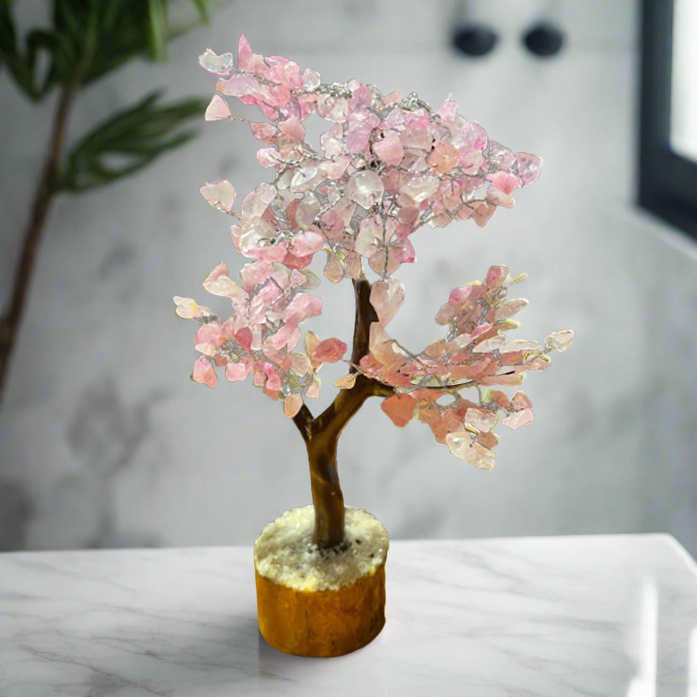 Semi Precious Rose Quartz Stone Tree by Satgurus