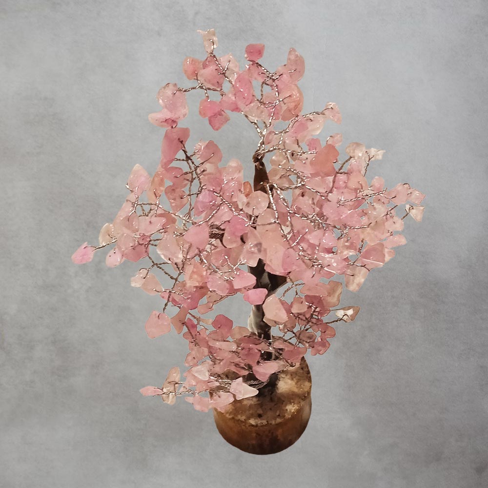 Semi Precious Rose Quartz Stone Tree by Satgurus