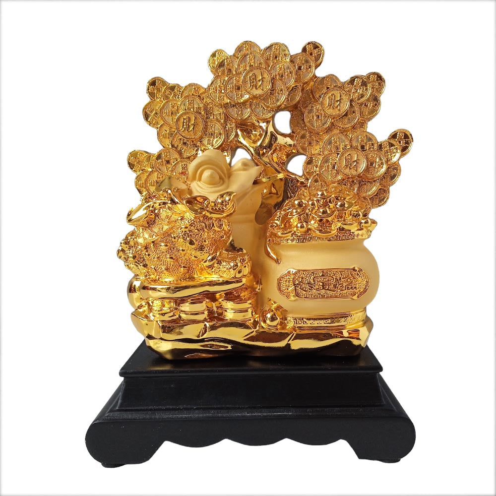 Tree Frog On Base In Gold by Satgurus