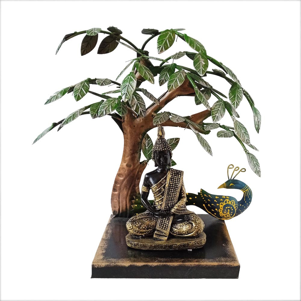 Iron Tree On Stand With Buddha by Satgurus
