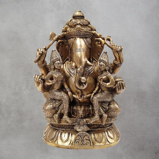 Brass Ganesh Riddhi Siddhi by Satgurus