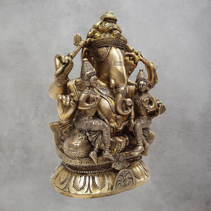 Brass Ganesh Riddhi Siddhi by Satgurus