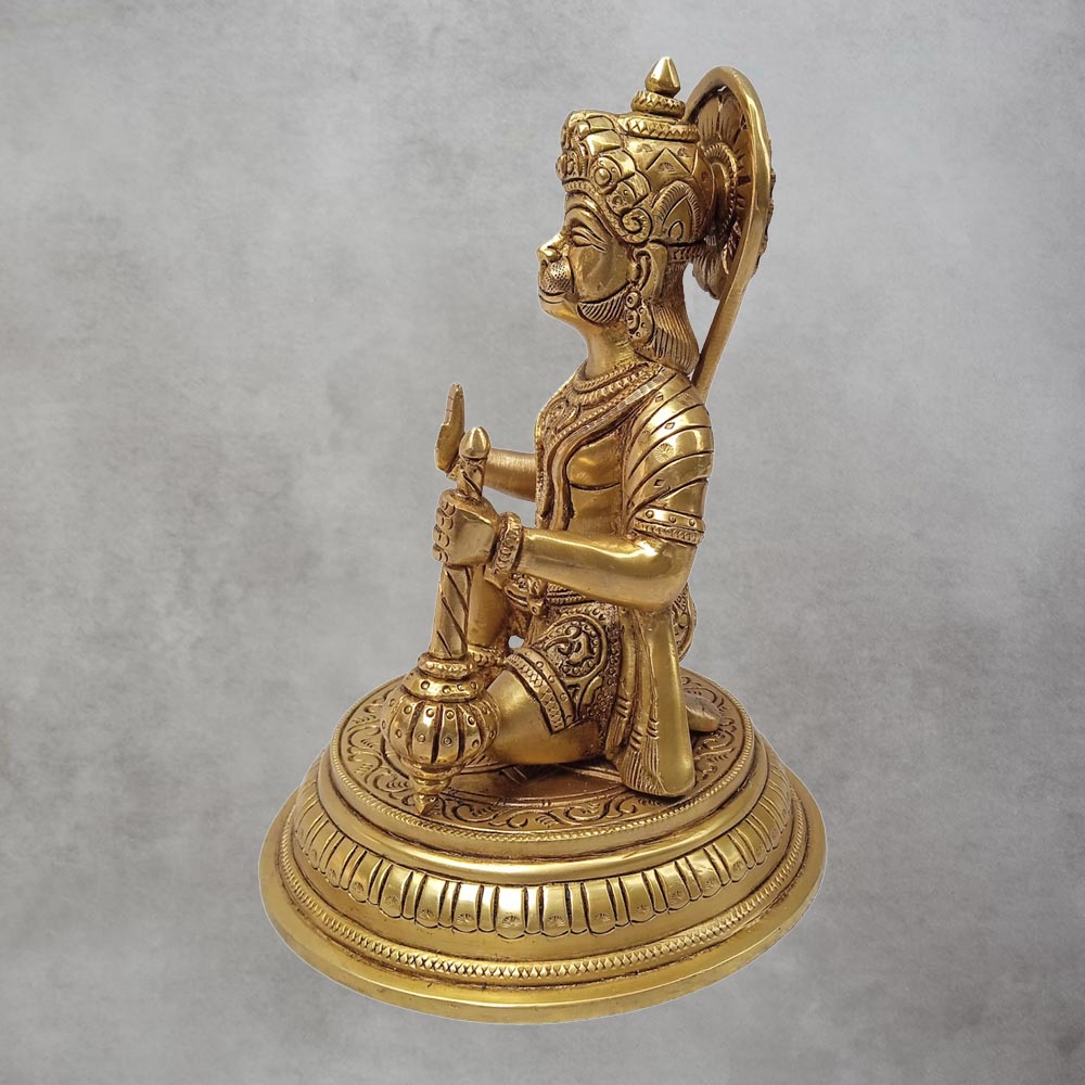 Brass Hanuman Round Base by Satgurus