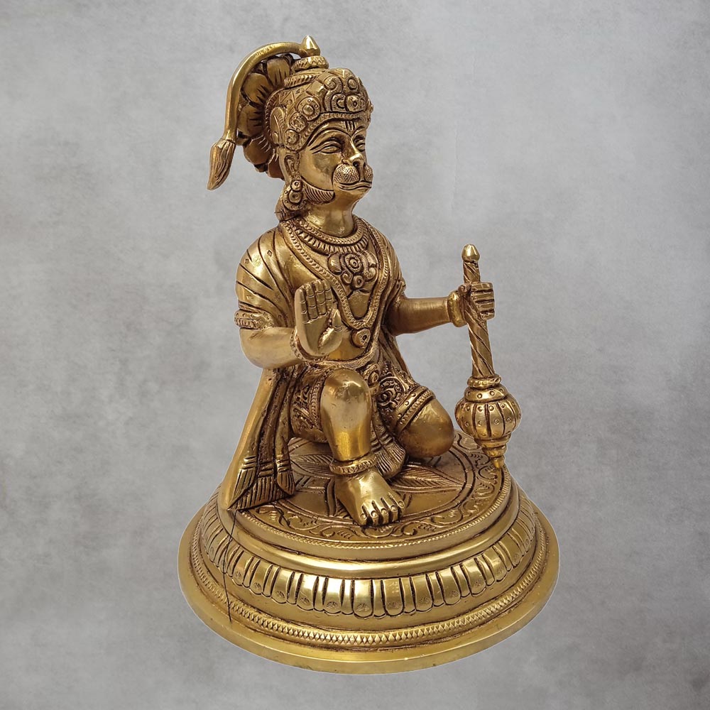 Brass Hanuman Round Base by Satgurus