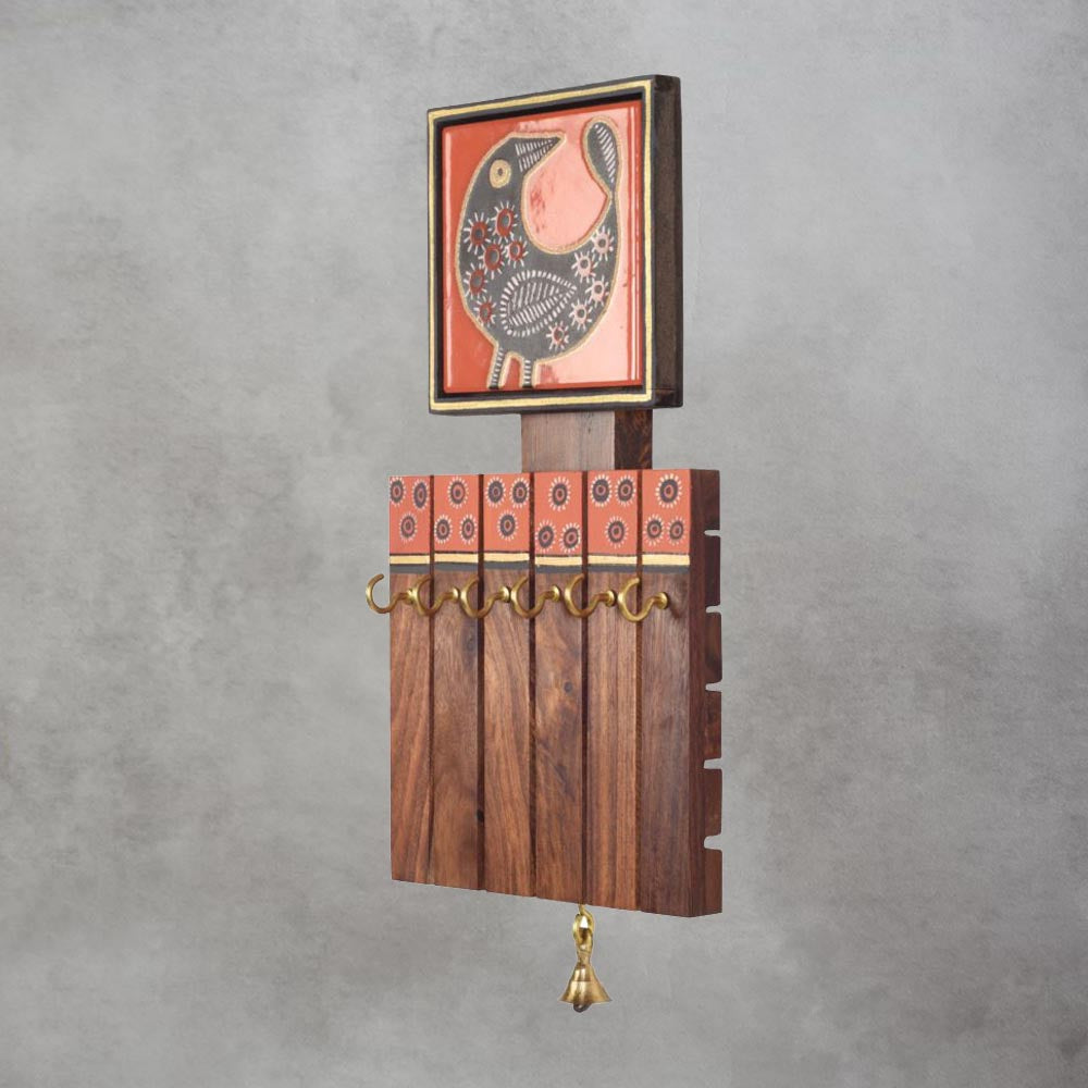 Pichhwai Handcrafted Tiles Key Holder Panel by Satgurus