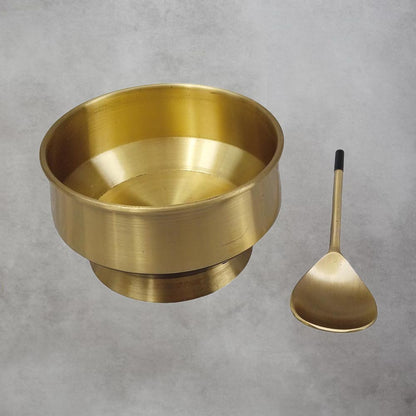 Oro Brass Dessert Bowl With Spoon by Satgurus