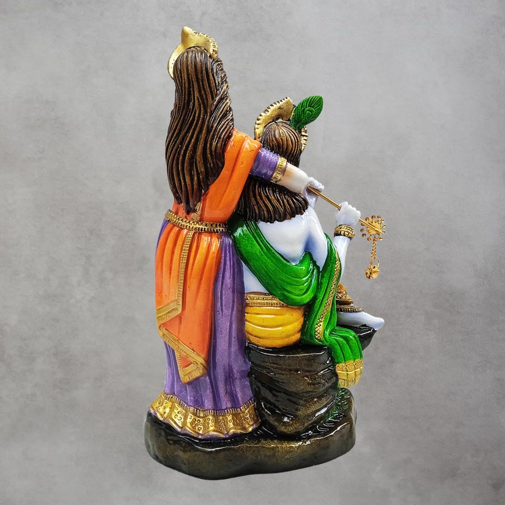 Radha Krishna Sitting On Stone by Satgurus