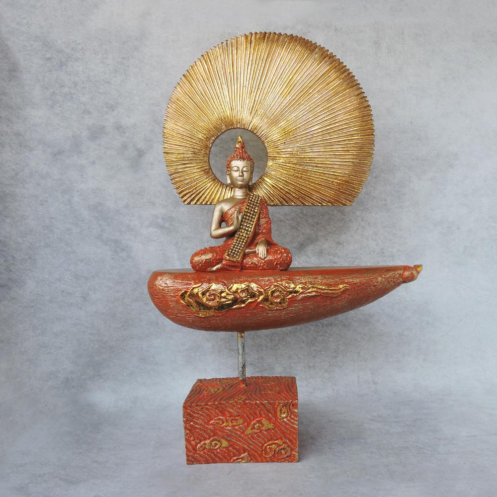 Buddha Sitting With A Feather On Back by Satgurus