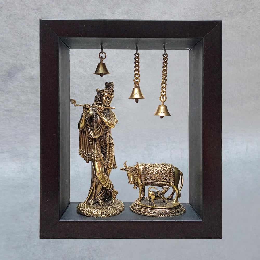 Krishna With Cow In Frame by Satgurus
