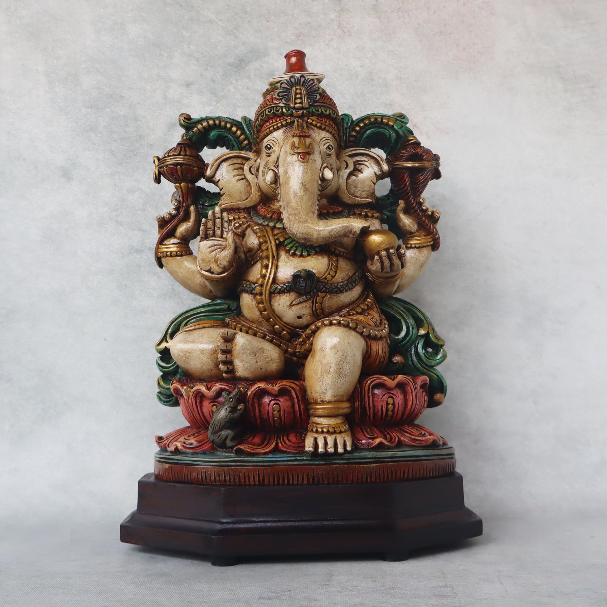 Ganesha Seated On Lotus Base by Satgurus