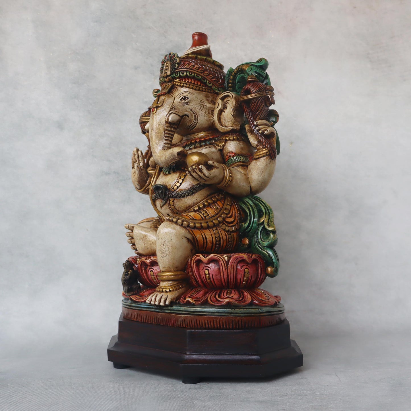 Ganesha Seated On Lotus Base by Satgurus