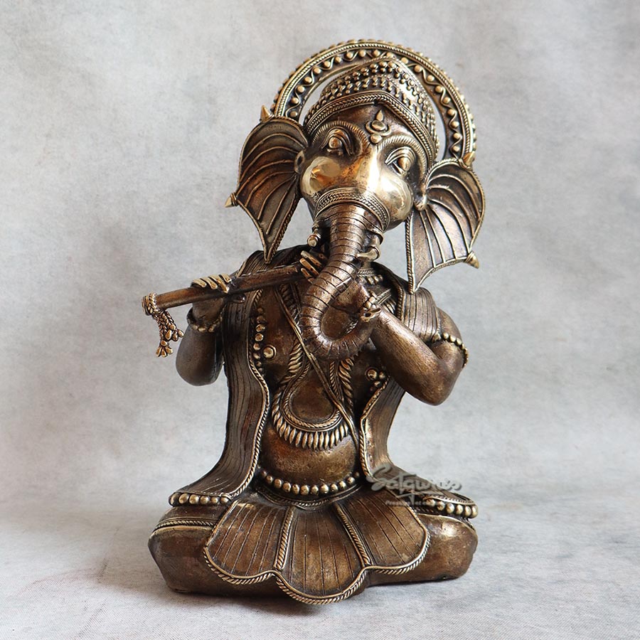 Bell Metal Ganesha Bansuri By Satguru's