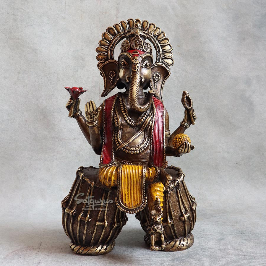Bell Metal Ganesha On Tabla By Satguru's