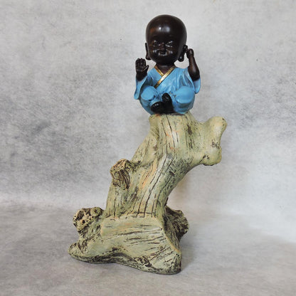 Monk Sitting On Log / Blue by Satgurus