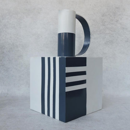 Box Handle Blue Line Vase - By Satgurus