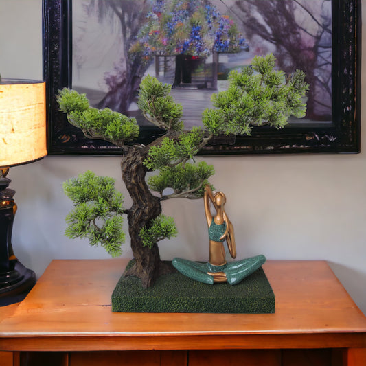 Yoga Lady Under Tree / Back Hand Pose by Satgurus