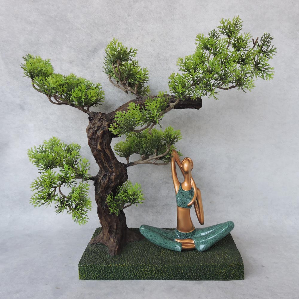 Yoga Lady Under Tree / Back Hand Pose by Satgurus