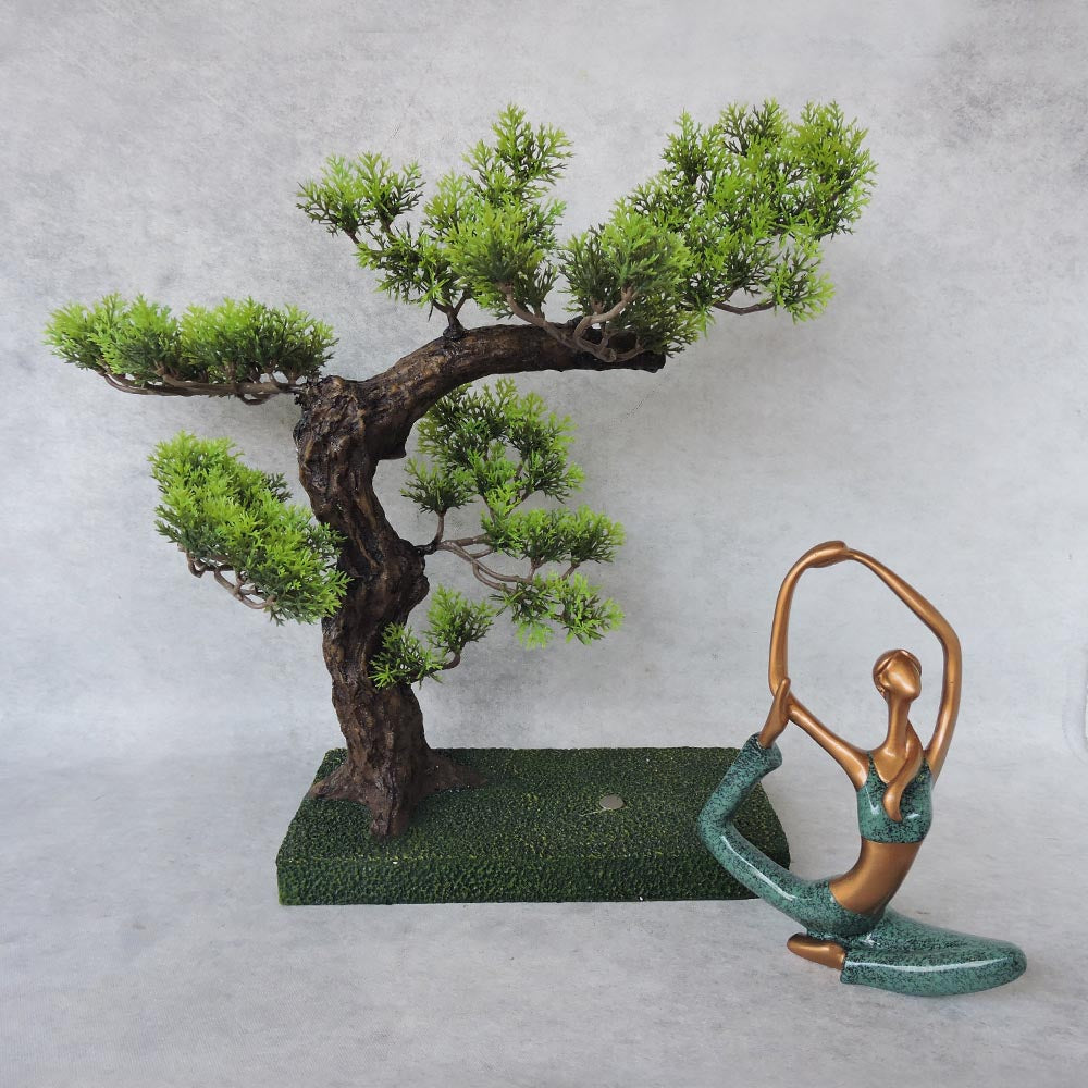 Yoga Lady Under Tree / Seated Asan Pose by Satgurus