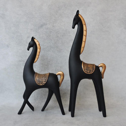 Black Medium Horses Set Of 2 By Satgurus