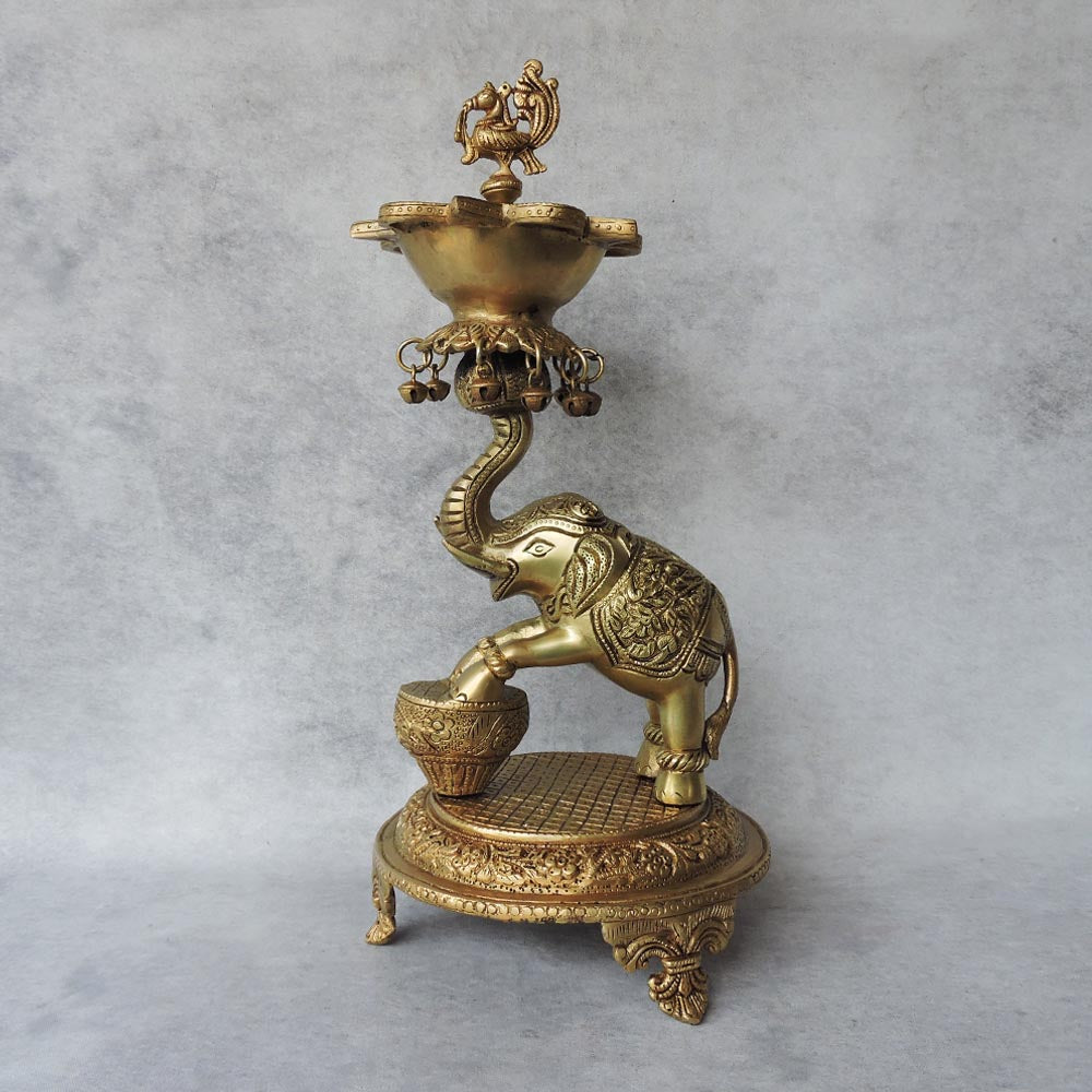 Brass Elephant Lamp By Satgurus