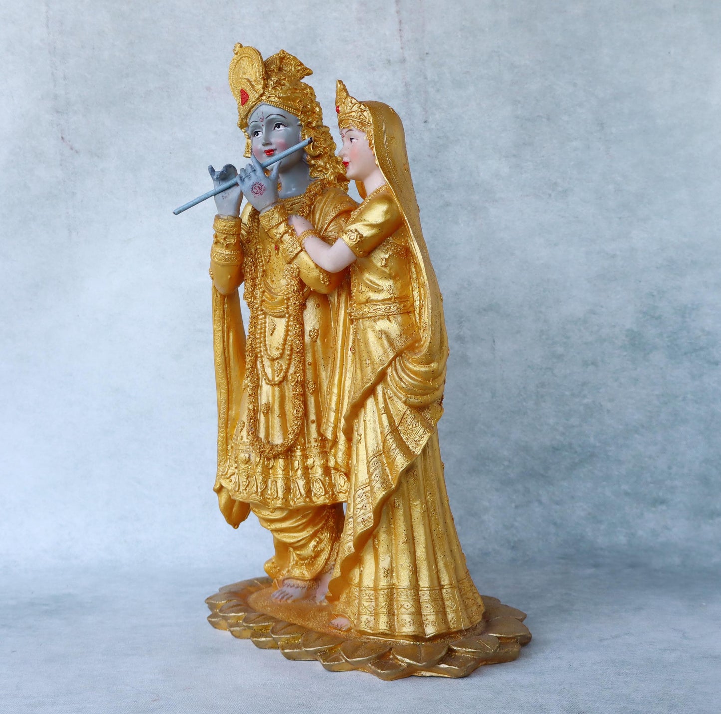 Radha Krishna on Lotus Base Gold SP22 by Satgurus