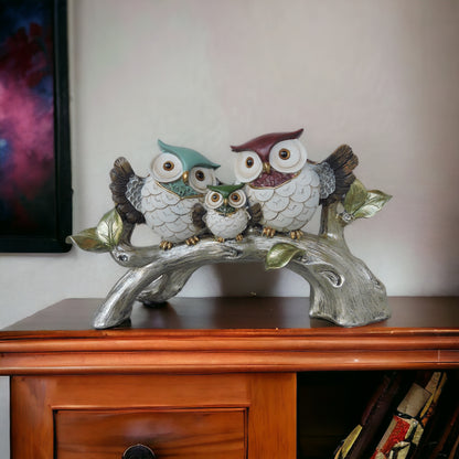 Owl Family On Branch by Satgurus