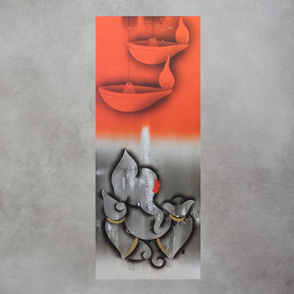 Ganesha With Diyas - D / by Paras Parmar by Satgurus