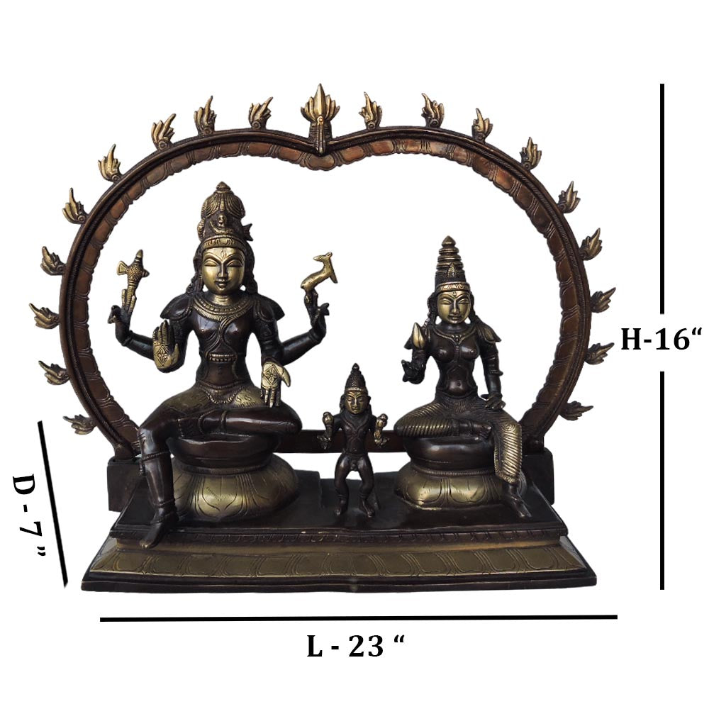 Brass Shiv Parvati Sitting Two Tone by Satgurus