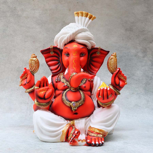 White Pagdi Ganesha By Satguru's