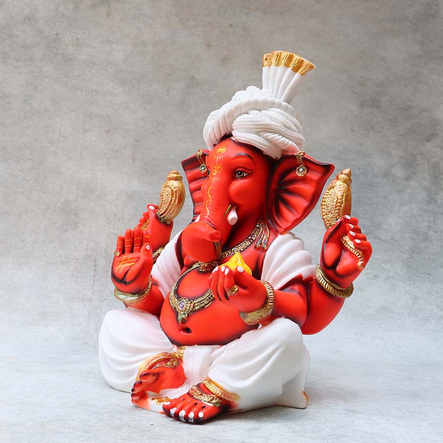 White Pagdi Ganesha By Satguru's