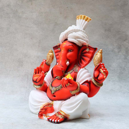 White Pagdi Ganesha By Satguru's