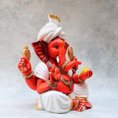 White Pagdi Ganesha By Satguru's