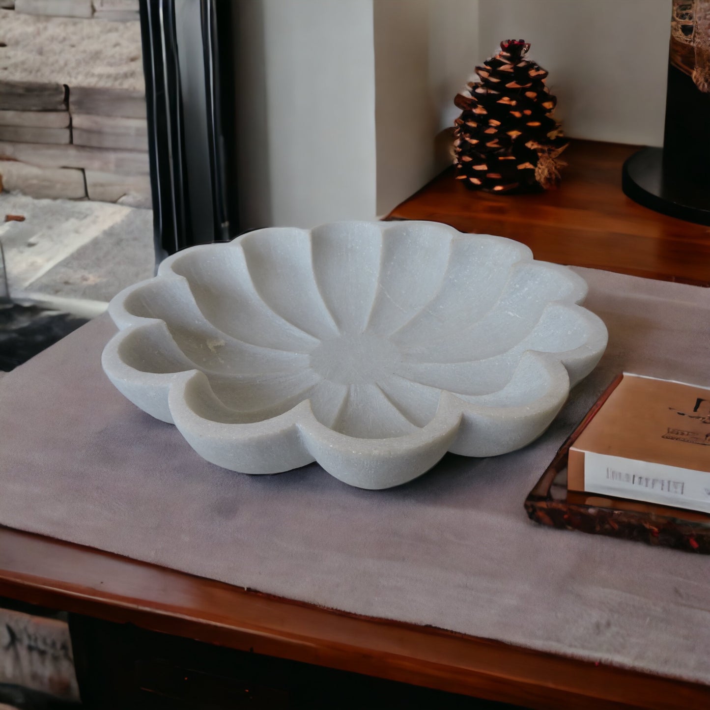 Marble Plain Flower Bowl by Satgurus