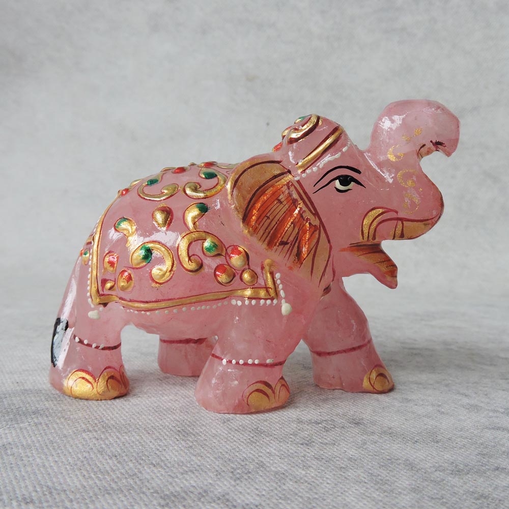 Rose Quartz Elephant / Medium by Satgurus