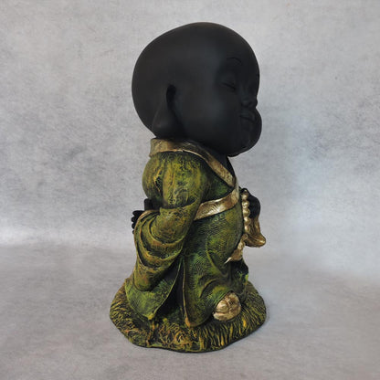 Standing Monk In Green / Black by Satgurus