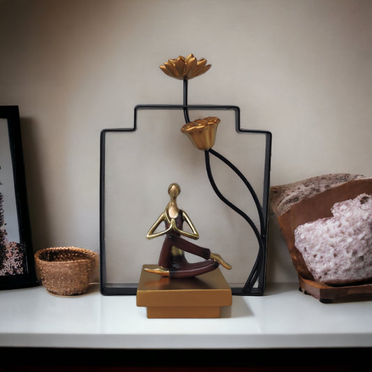 Yoga Lady On A Base With Lotus On It - A by Satgurus