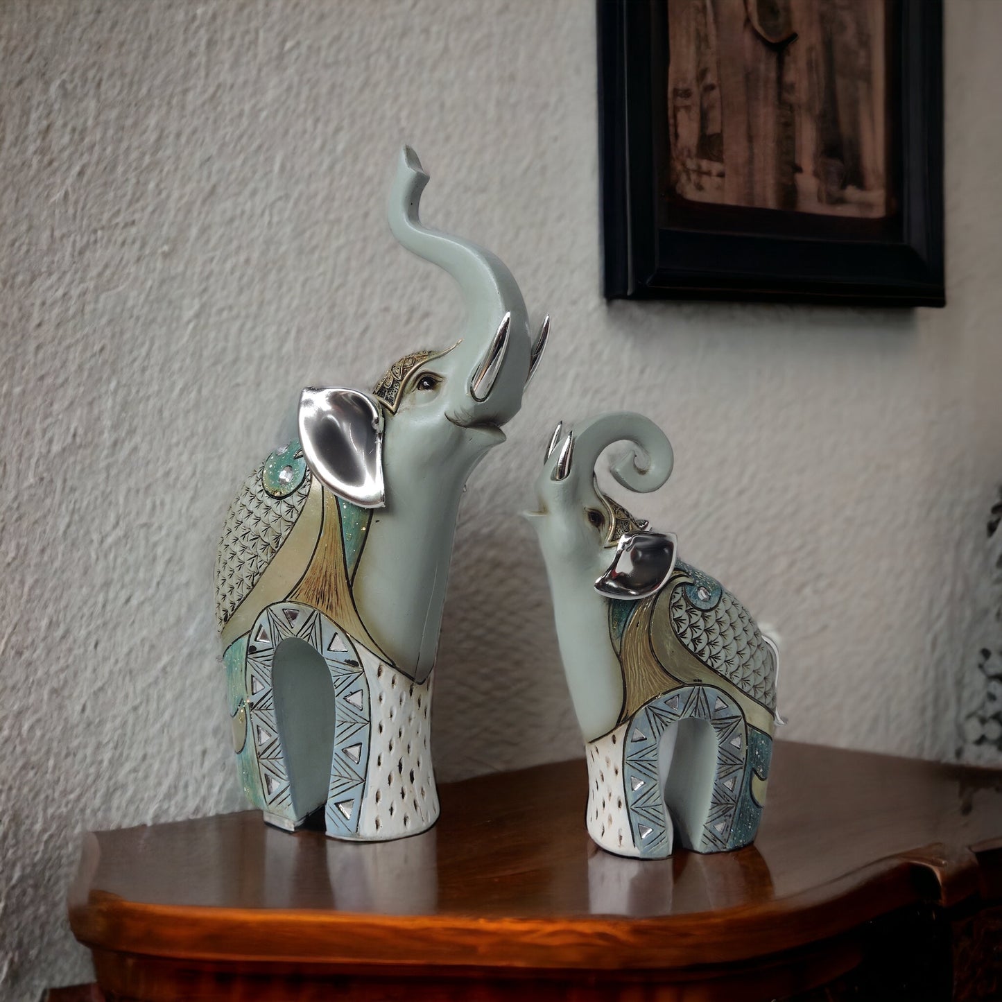 Trunk Up Designer Elephant Set Of 2 by Satgurus