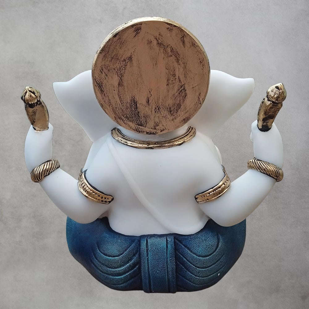 Sumukh Ganesha In White / Blue by Satgurus