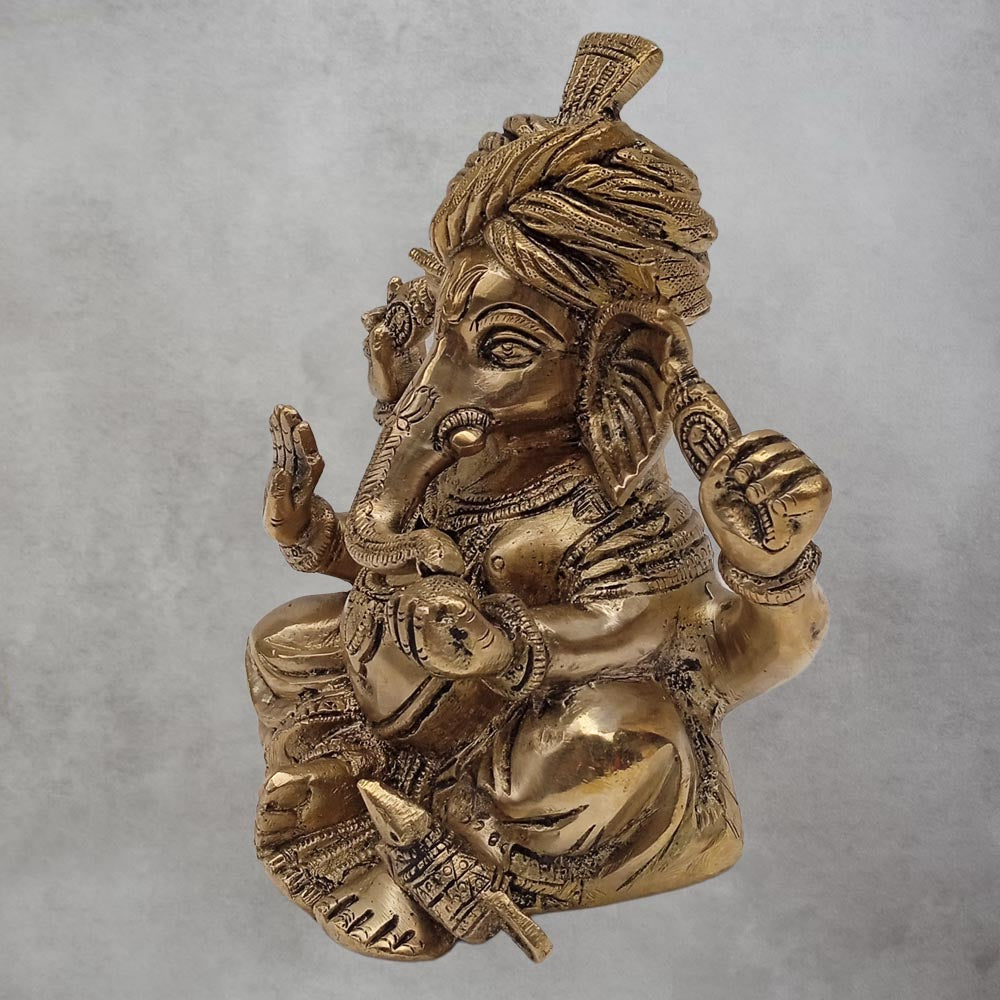 Buy Brass Pagdi Ganesha - A by Satgurus Online – Satguru's