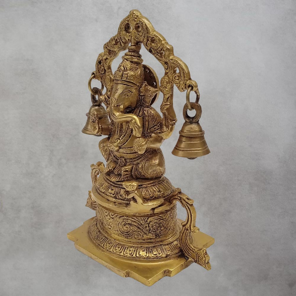 Brass Ganesh Arch With Bells by Satgurus