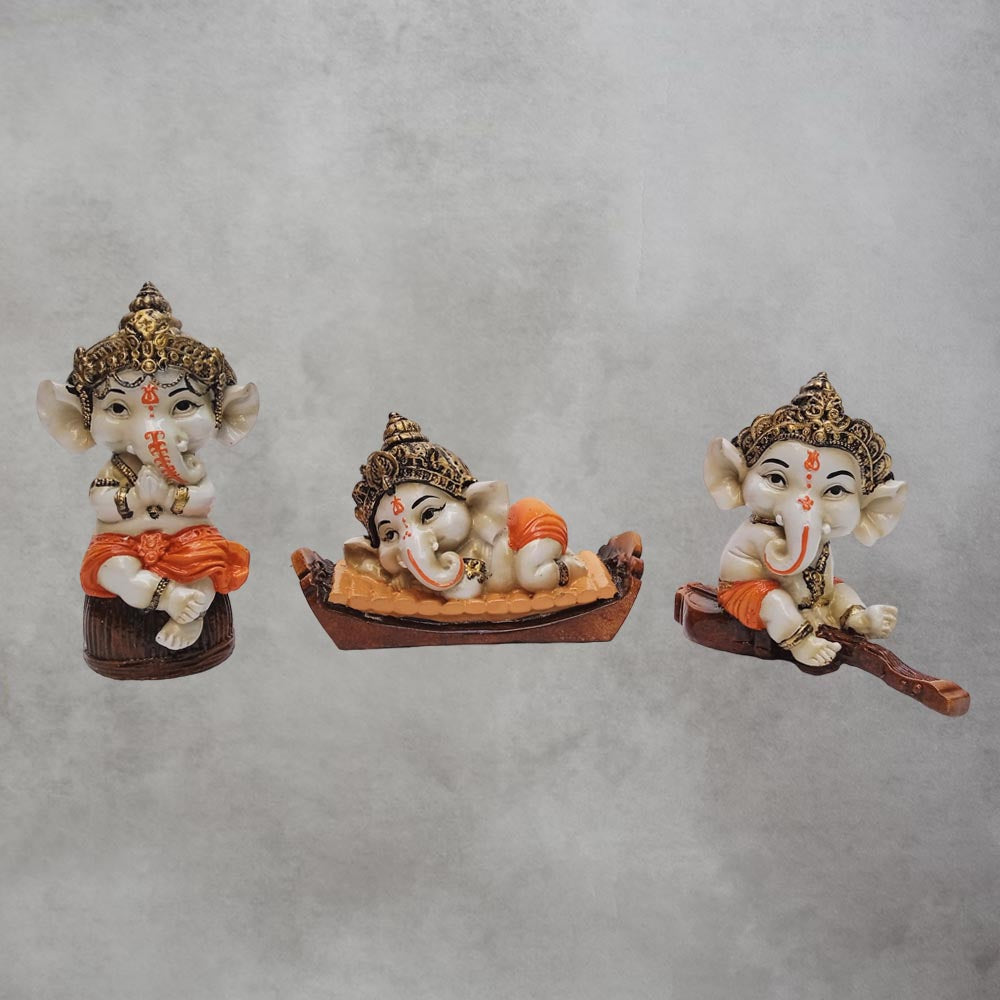 Mukut Ganesha Set Of 3 by Satgurus