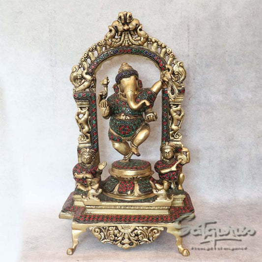 Brass Ganesha Dancing By Satguru's
