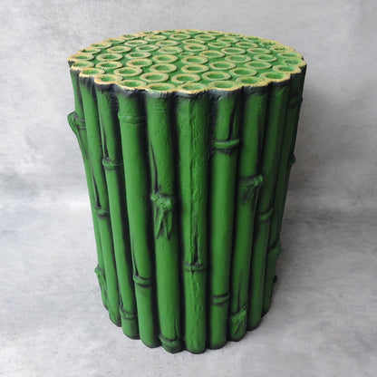 Bamboo Finish Stool / Green by Satgurus