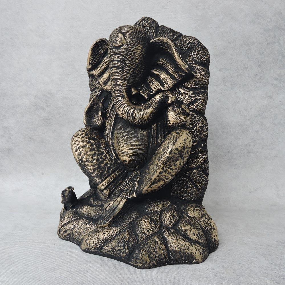 Embossed Ganesha / Black & Gold Finish by Satgurus